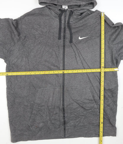 Nike Men's Grey Full Zip Hoodie XL Fleece Sports Sweatshirt