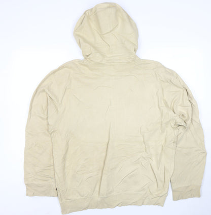 Reebok Mens Beige Full Zip Hoodie L Lightweight Sportswear