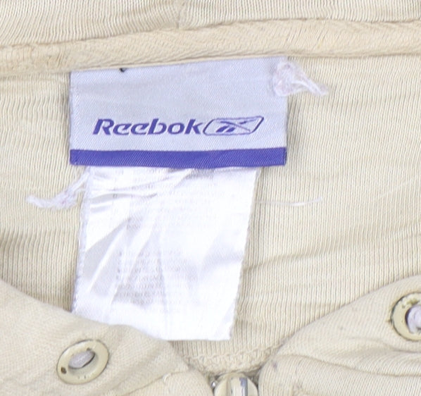 Reebok Mens Beige Full Zip Hoodie L Lightweight Sportswear