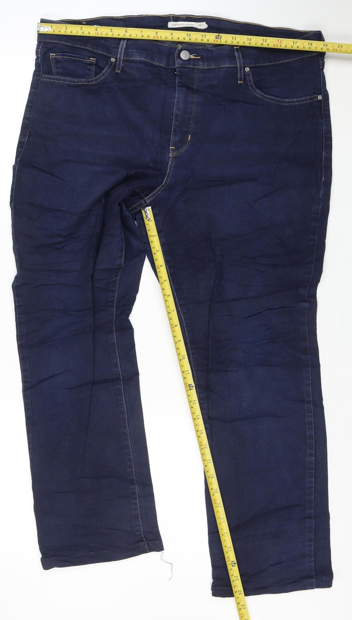 Levi's Women Blue 18 Plus 314 Shaping Straight Jeans