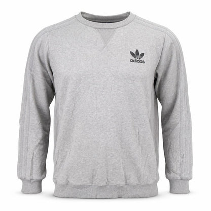 Adidas Mens Grey Crew Neck Logo Sweatshirt Size M Regular Fit