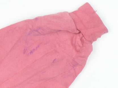 Tommy Jeans Women Pink L Pullover Sweatshirt Cotton Relaxed Fit