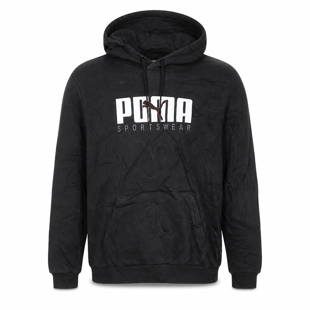 Puma Men's Black Pullover Hoodie L Sportswear Graphic Fleece