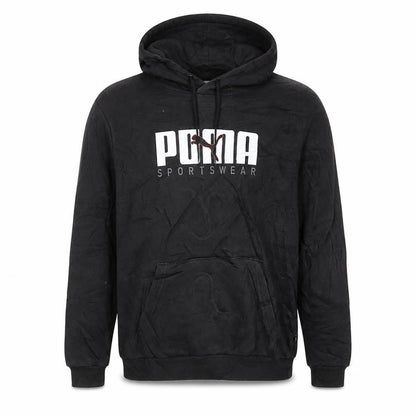 Puma Men's Black Pullover Hoodie L Sportswear Graphic Fleece