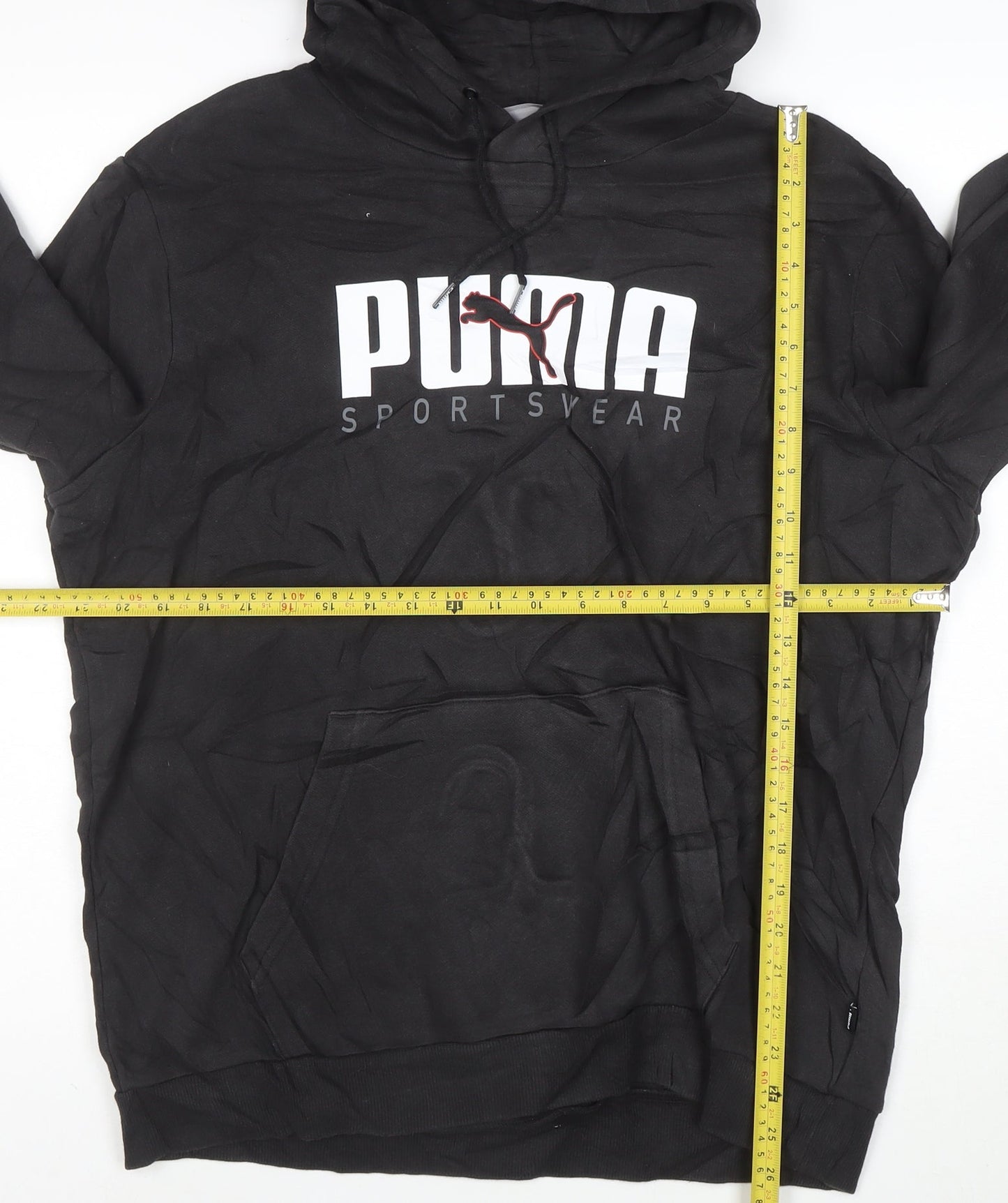 Puma Men's Black Pullover Hoodie L Sportswear Graphic Fleece