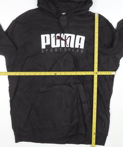 Puma Men's Black Pullover Hoodie L Sportswear Graphic Fleece
