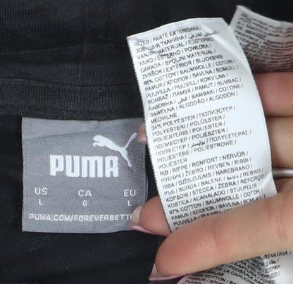 Puma Men's Black Pullover Hoodie L Sportswear Graphic Fleece
