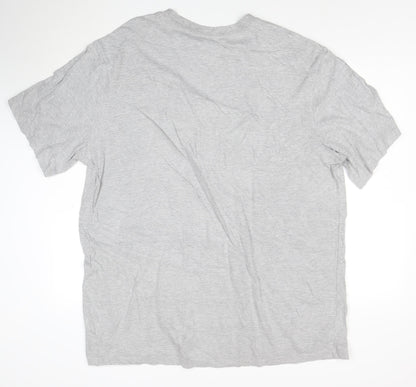 Wrangler Men's Grey 2XL Regular Fit Crew Neck Cotton T-Shirt