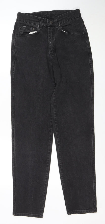 Lee Womens Black Mid Rise Straight Leg Vintage Denim Jeans Size 8
