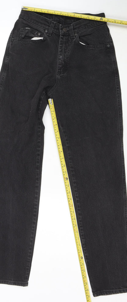 Lee Womens Black Mid Rise Straight Leg Vintage Denim Jeans Size 8