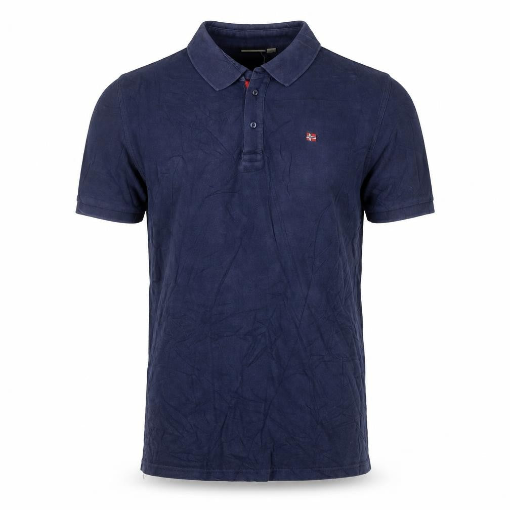 Napapijri Men's Navy Blue XL Cotton Polo Shirt