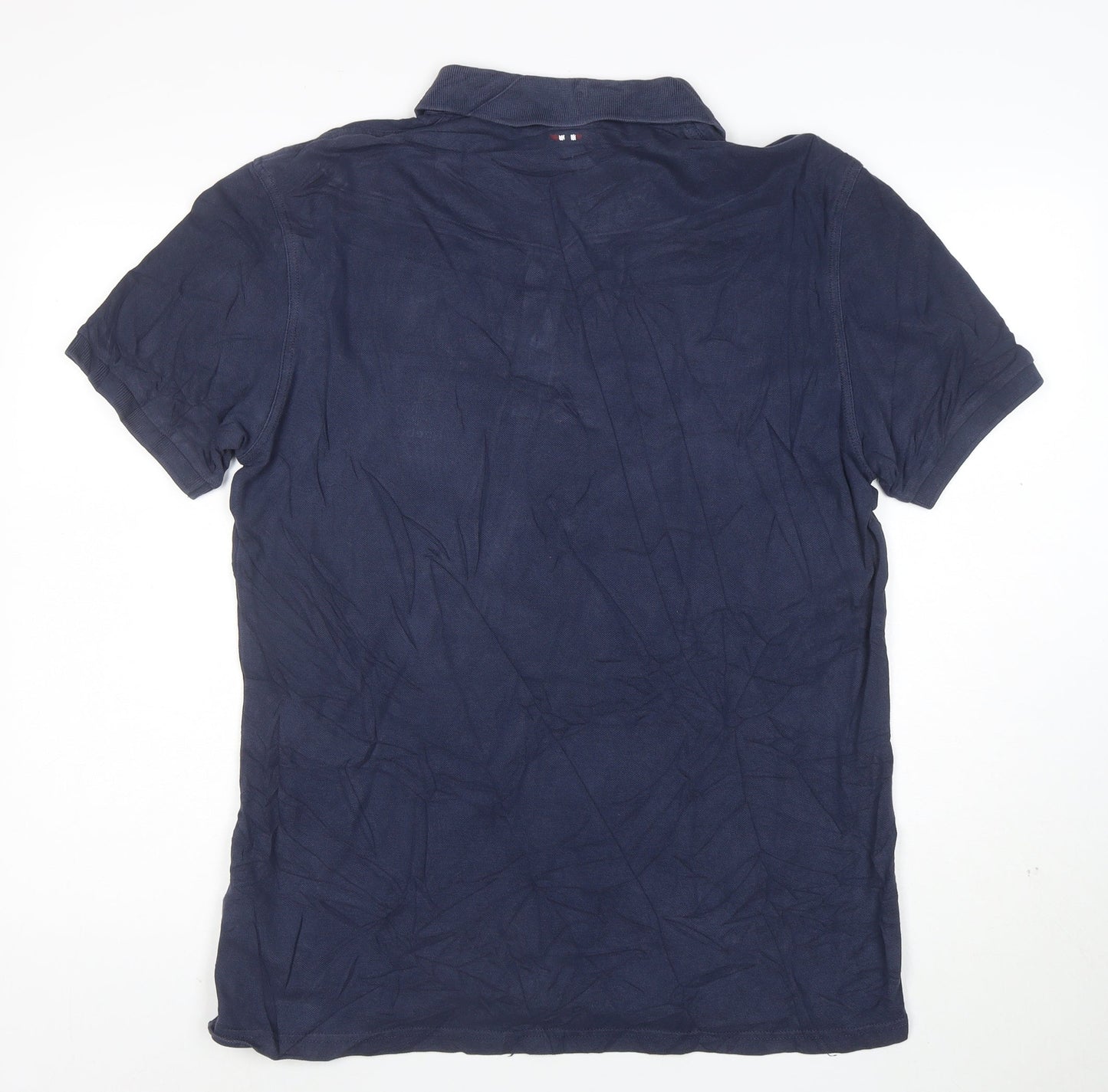 Napapijri Men's Navy Blue XL Cotton Polo Shirt