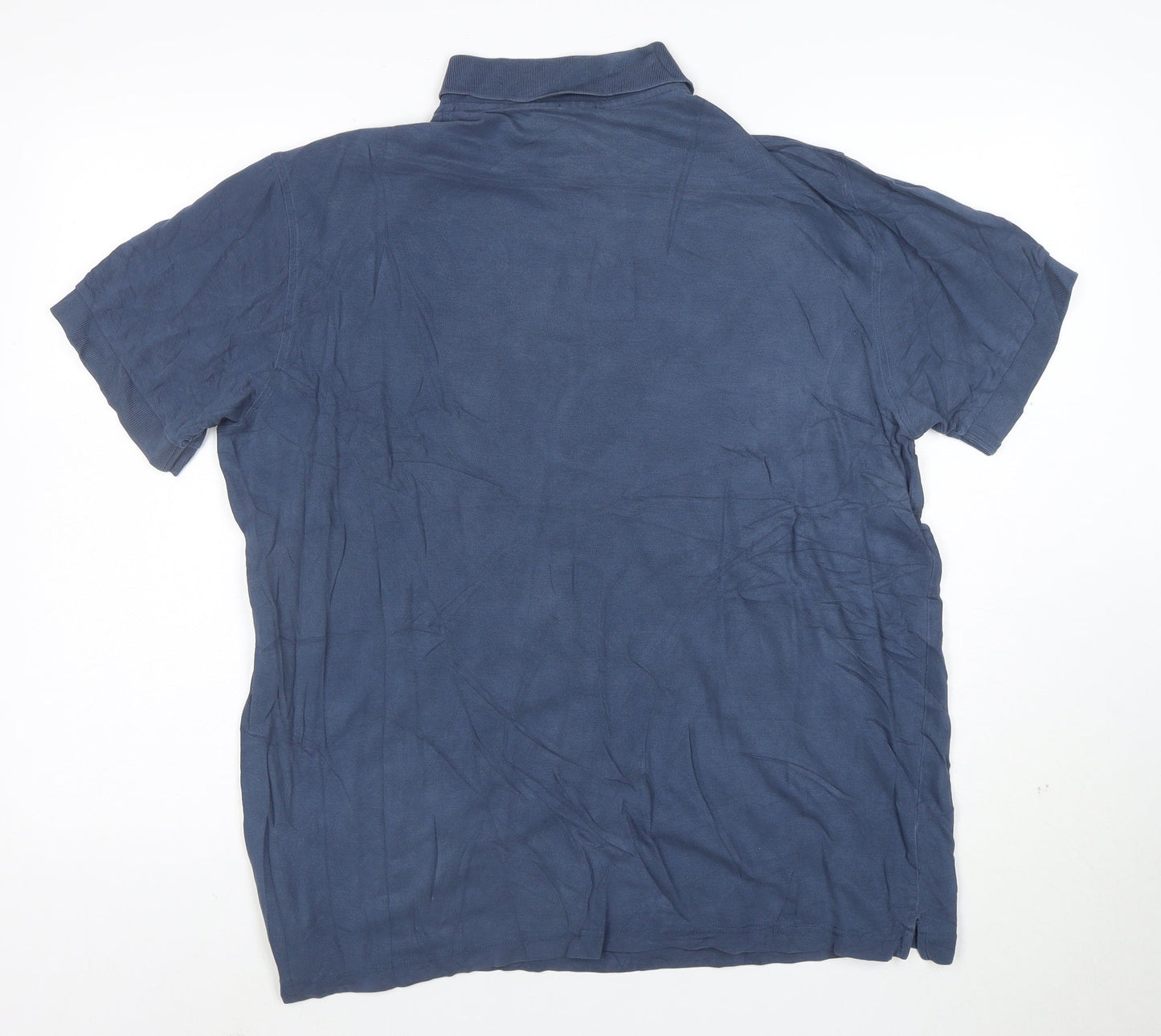 Hugo Boss Mens Blue Pima Cotton Short Sleeve Polo Shirt Size L