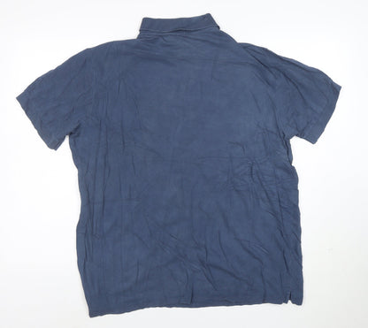 Hugo Boss Mens Blue Pima Cotton Short Sleeve Polo Shirt Size L