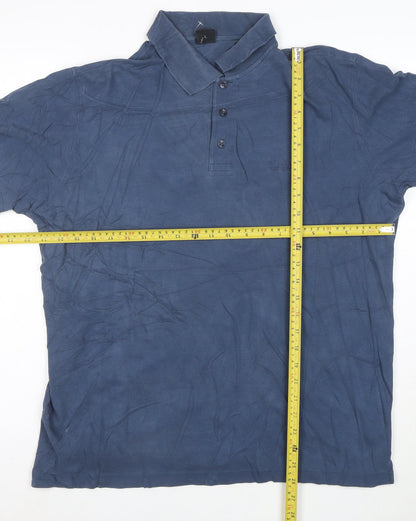 Hugo Boss Mens Blue Pima Cotton Short Sleeve Polo Shirt Size L