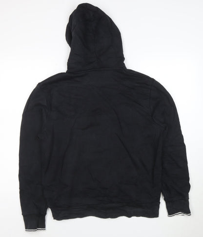 Fred Perry Men's Black Pullover Hoodie L with Logo Design