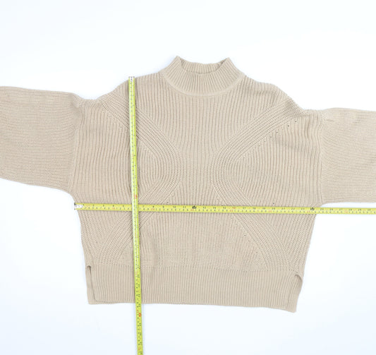 Miss Selfridge Women’s Beige High Neck Chunky Knit Jumper Size 16