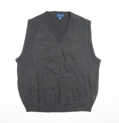 Towncraft Men's Grey Acrylic V-Neck Sleeveless Knit Vest XL