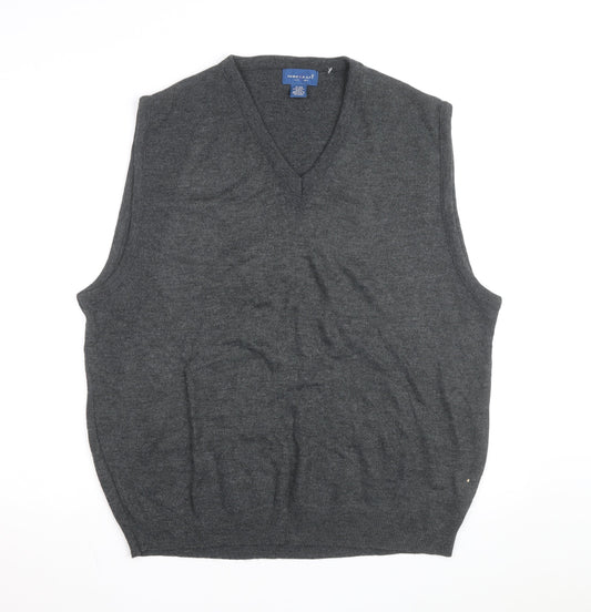 Towncraft Men's Grey Acrylic V-Neck Sleeveless Knit Vest XL