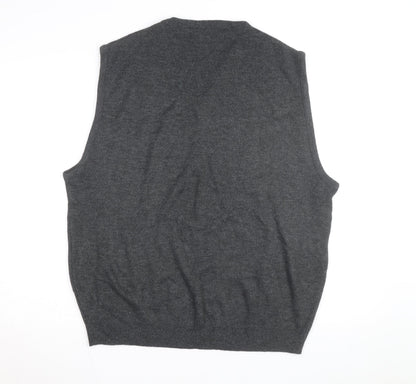 Towncraft Men's Grey Acrylic V-Neck Sleeveless Knit Vest XL