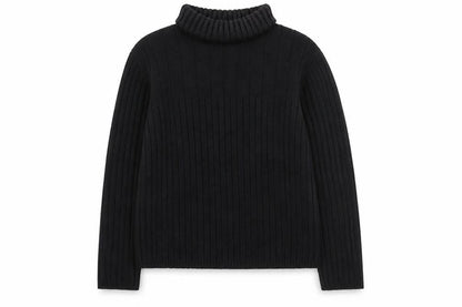 Next Girls Black Roll Neck Ribbed Jumper Large Cotton Blend Pullover