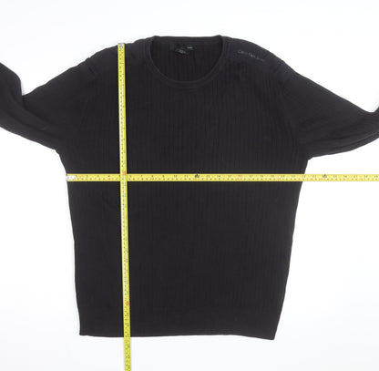 Calvin Klein Jeans Men’s Black XL Cotton Crew Neck Jumper