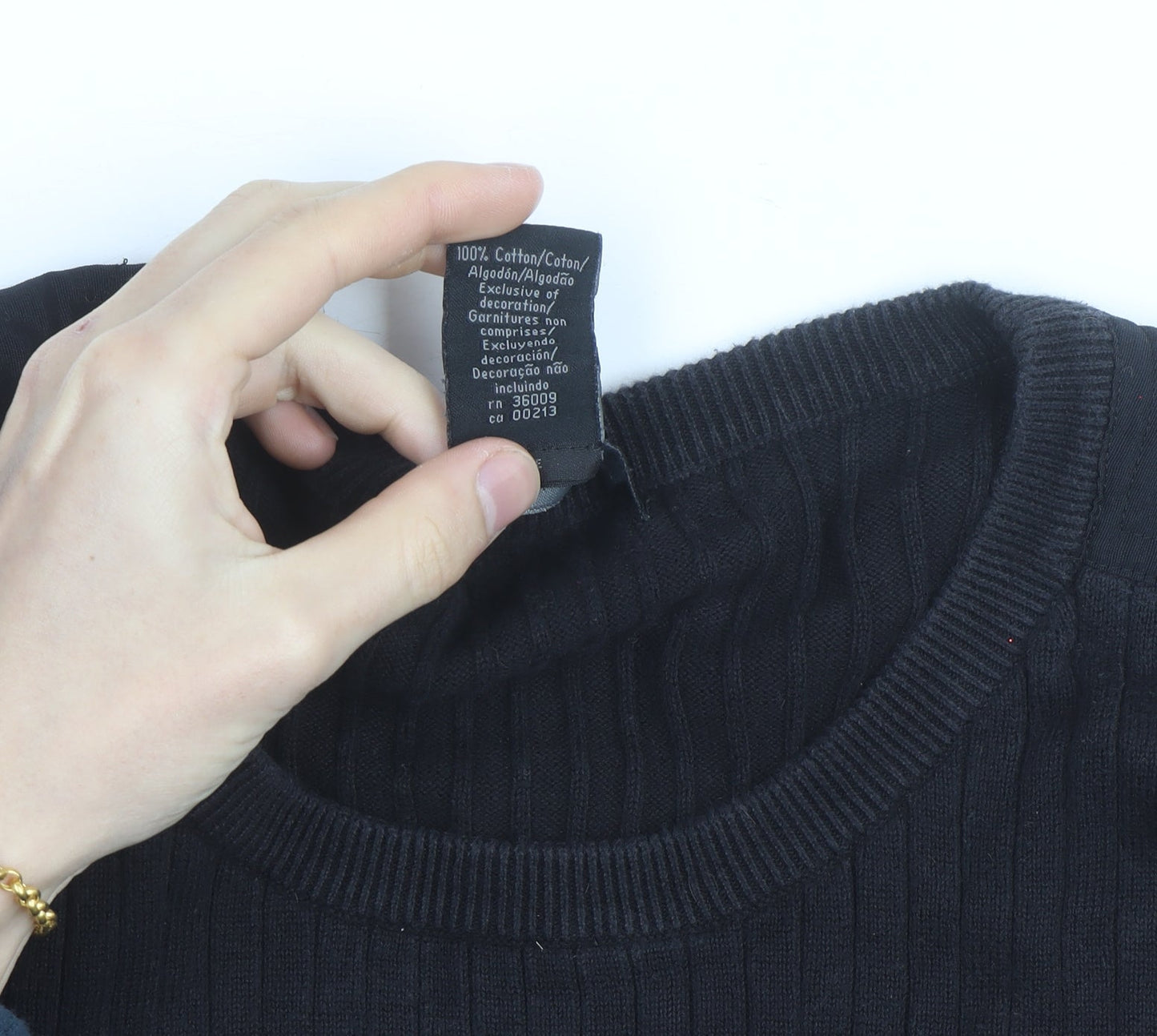 Calvin Klein Jeans Men’s Black XL Cotton Crew Neck Jumper