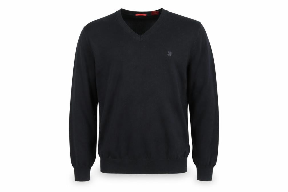 IZOD Men's Black Cotton V-Neck Jumper Medium Classic Knit