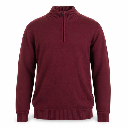 Eddie Bauer Mens XL Red 1/4 Zip Cotton Knit Jumper