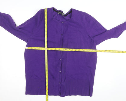 Principles by Ben de Lisi Women's Purple Cotton Cardigan Size 20