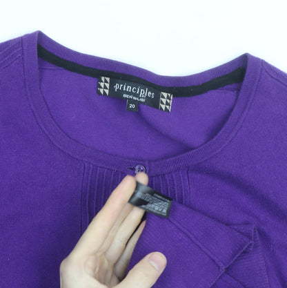 Principles by Ben de Lisi Women's Purple Cotton Cardigan Size 20
