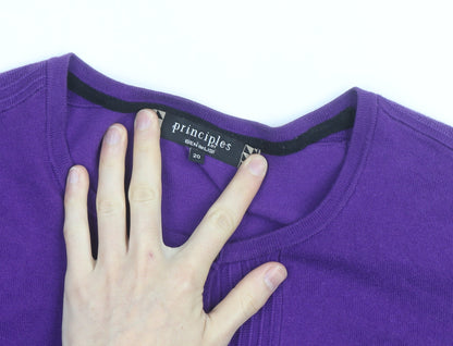 Principles by Ben de Lisi Women's Purple Cotton Cardigan Size 20
