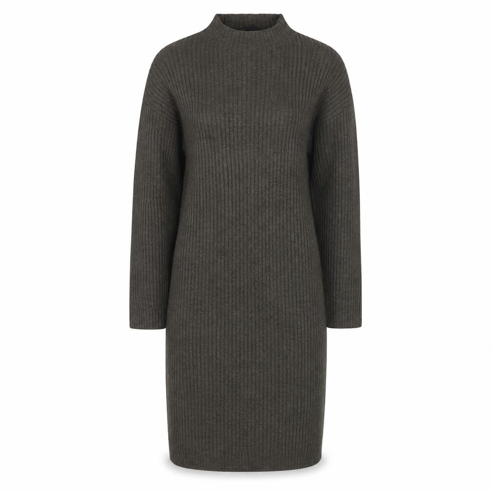 Front view of Atmosphere Women’s Green Ribbed Knit Bodycon Dress, size UK 10