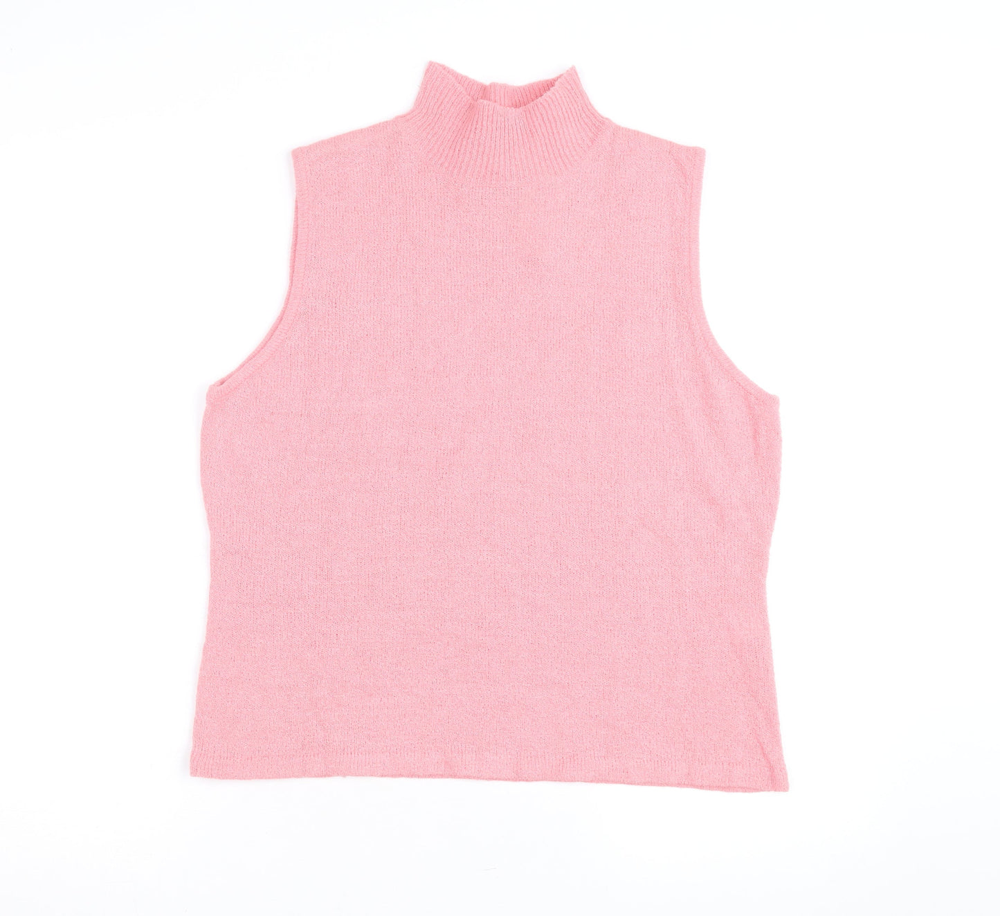 Carolyn Taylor Women’s Pink Mock Neck Sleeveless Knit Jumper XL