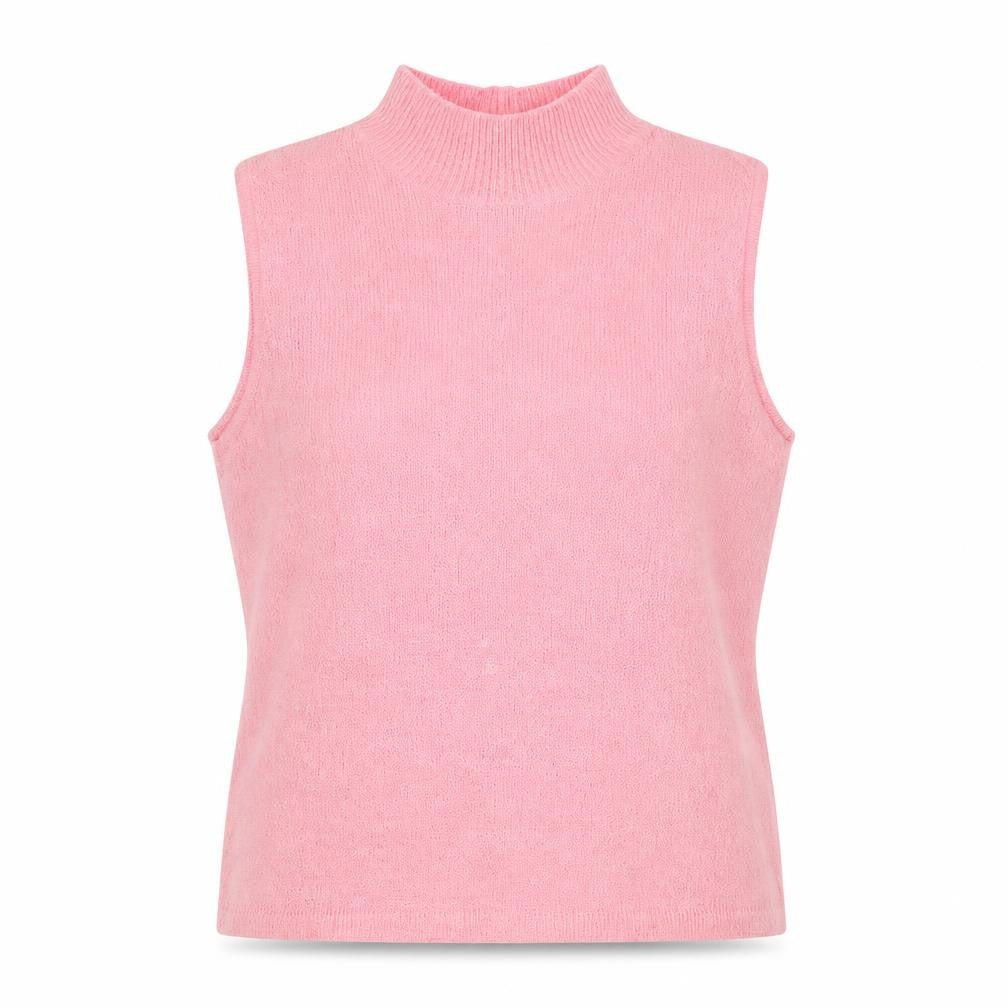Carolyn Taylor Women’s Pink Mock Neck Sleeveless Knit Jumper XL