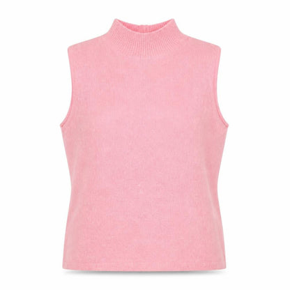 Carolyn Taylor Women’s Pink Mock Neck Sleeveless Knit Jumper XL