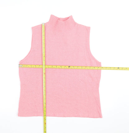 Carolyn Taylor Women’s Pink Mock Neck Sleeveless Knit Jumper XL