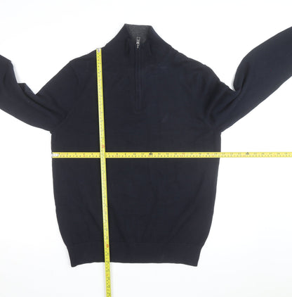 Nautica Men’s Blue Cotton 1/2 Zip Knit Sweatshirt Medium