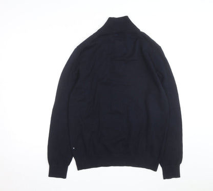 Nautica Men’s Blue Cotton 1/2 Zip Knit Sweatshirt Medium