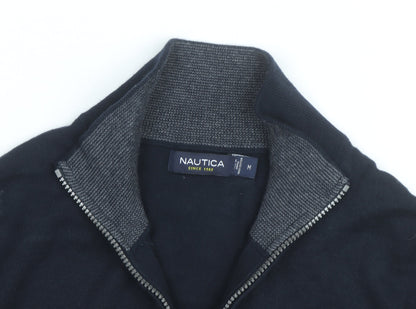 Nautica Men’s Blue Cotton 1/2 Zip Knit Sweatshirt Medium