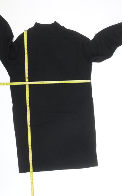 Marks and Spencer Women Black Size 10 Tunic Sweatshirt Dress