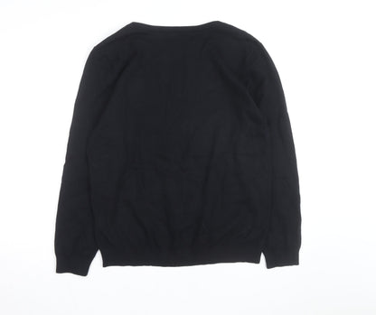 Tommy Hilfiger Men's Black Cotton Crew Neck Pullover Jumper XL