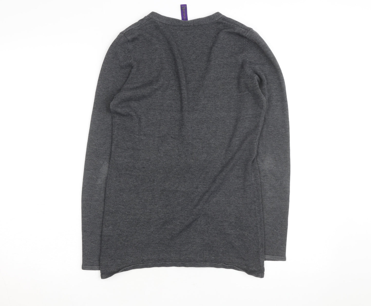 Henbury Women’s Grey V-Neck Cardigan Size Small Cotton Blend
