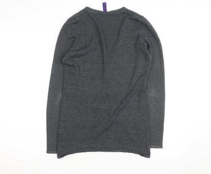 Henbury Women’s Grey V-Neck Cardigan Size Small Cotton Blend