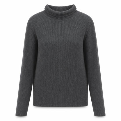 Ralph Lauren Women's Grey Roll Neck Cotton Jumper Size L