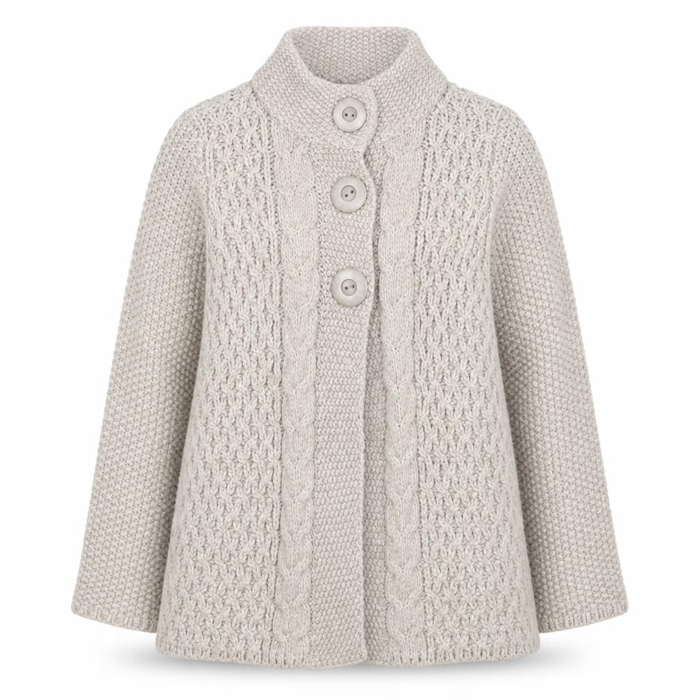 Marks and Spencer Women Beige Wool Blend Chunky Knit Cardigan UK 14
