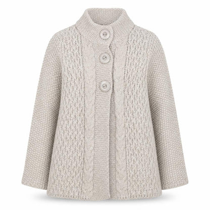 Marks and Spencer Women Beige Wool Blend Chunky Knit Cardigan UK 14