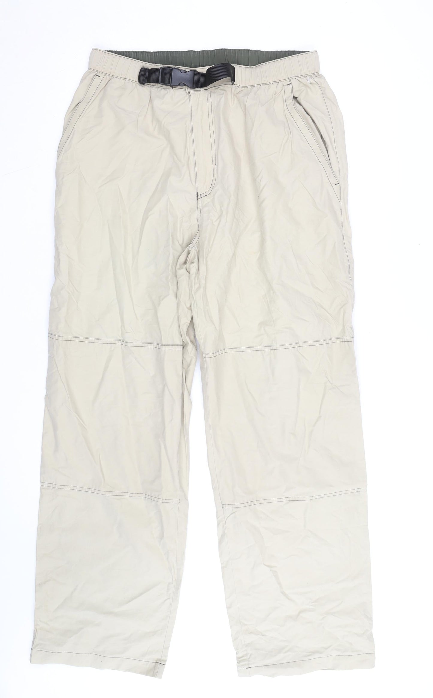 Old Navy Men’s Beige Cargo Trousers L Lightweight Belted Outdoor
