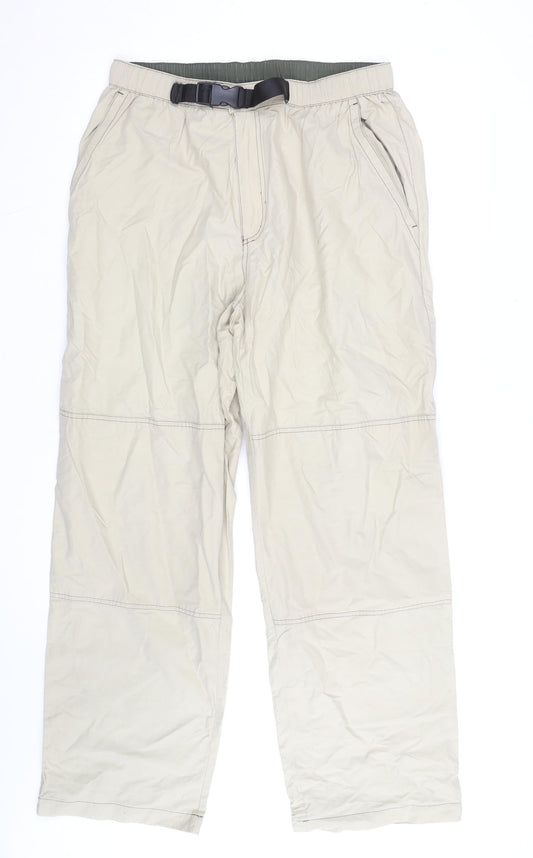 Old Navy Men’s Beige Cargo Trousers L Lightweight Belted Outdoor