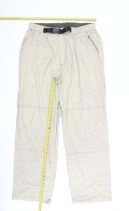 Old Navy Men’s Beige Cargo Trousers L Lightweight Belted Outdoor